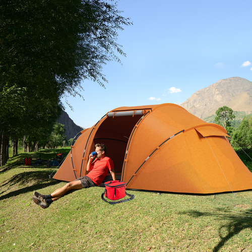 Outsunny 4-6 Persons Camping Tent Dome Family Travel Group Hiking Room Fishing - Cheap Tent